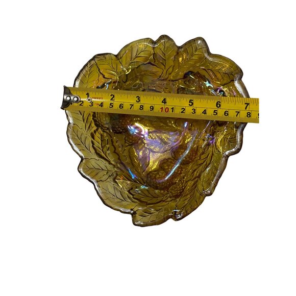 Vintage Indiana Glass Loganberry Candy Dish Triangular Amber Carnival Glass‎ - Picture 2 of 7